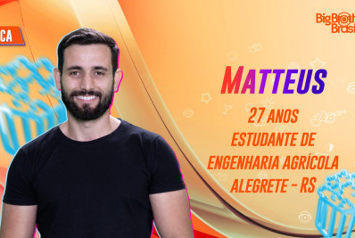 BBB 24: Matteus é um dos participantes confirmados na pipoca