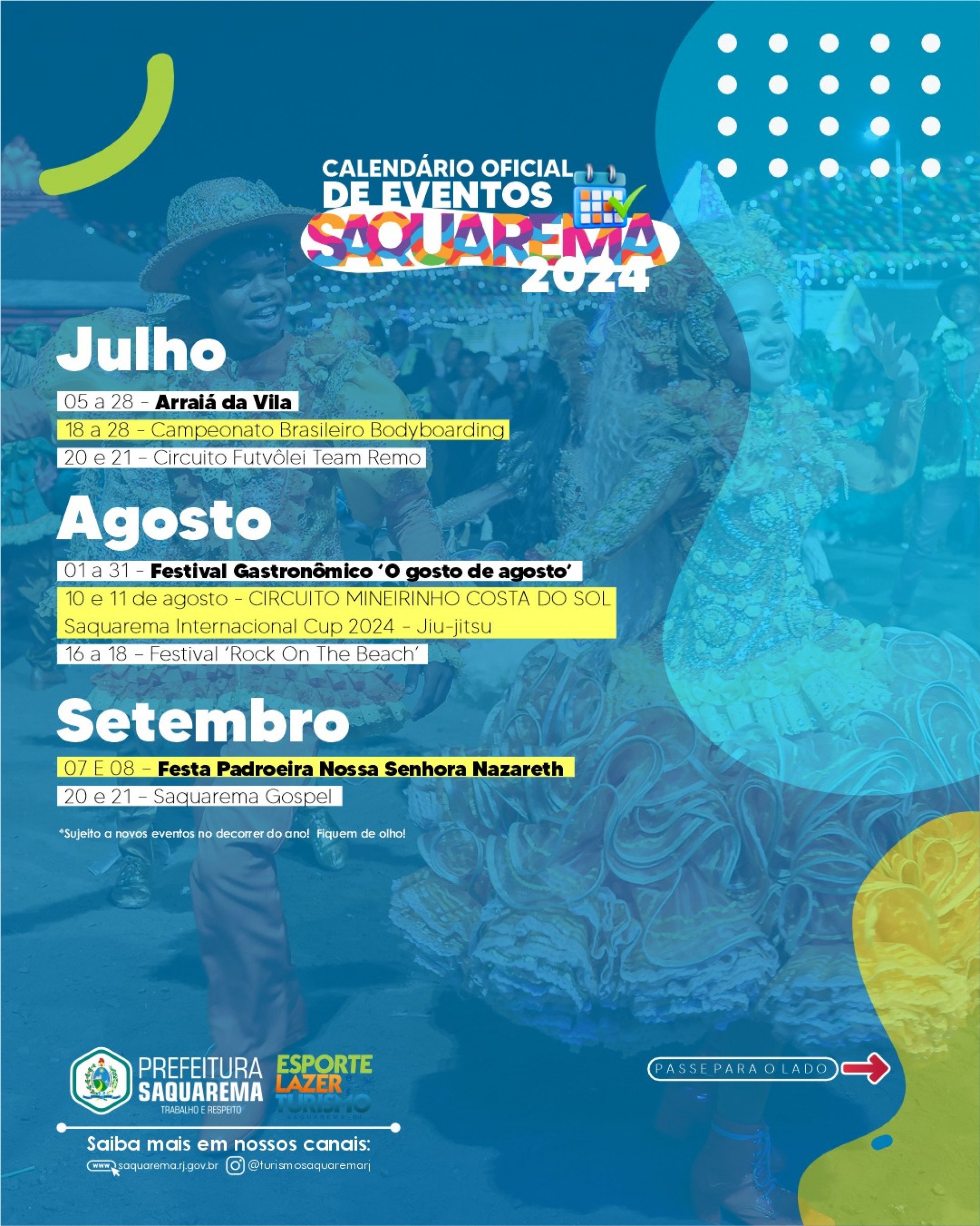 Prefeitura de Saquarema divulga calendário oficial de eventos para 2024