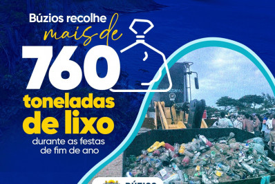 Búzios recolhe mais de 760 toneladas de lixo durante as festas de fim de ano