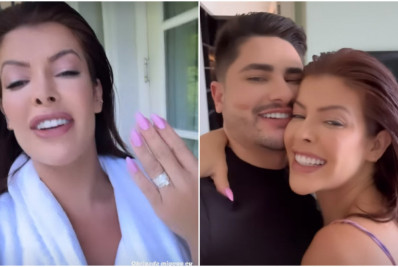 Noivos? Jaquelline Grohalski ganha anel de compromisso de Lucas Souza, ex de Jojo