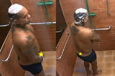 Rodriguinho mostra demais durante banho e internautas comentam: 'Todo atrapalhado'