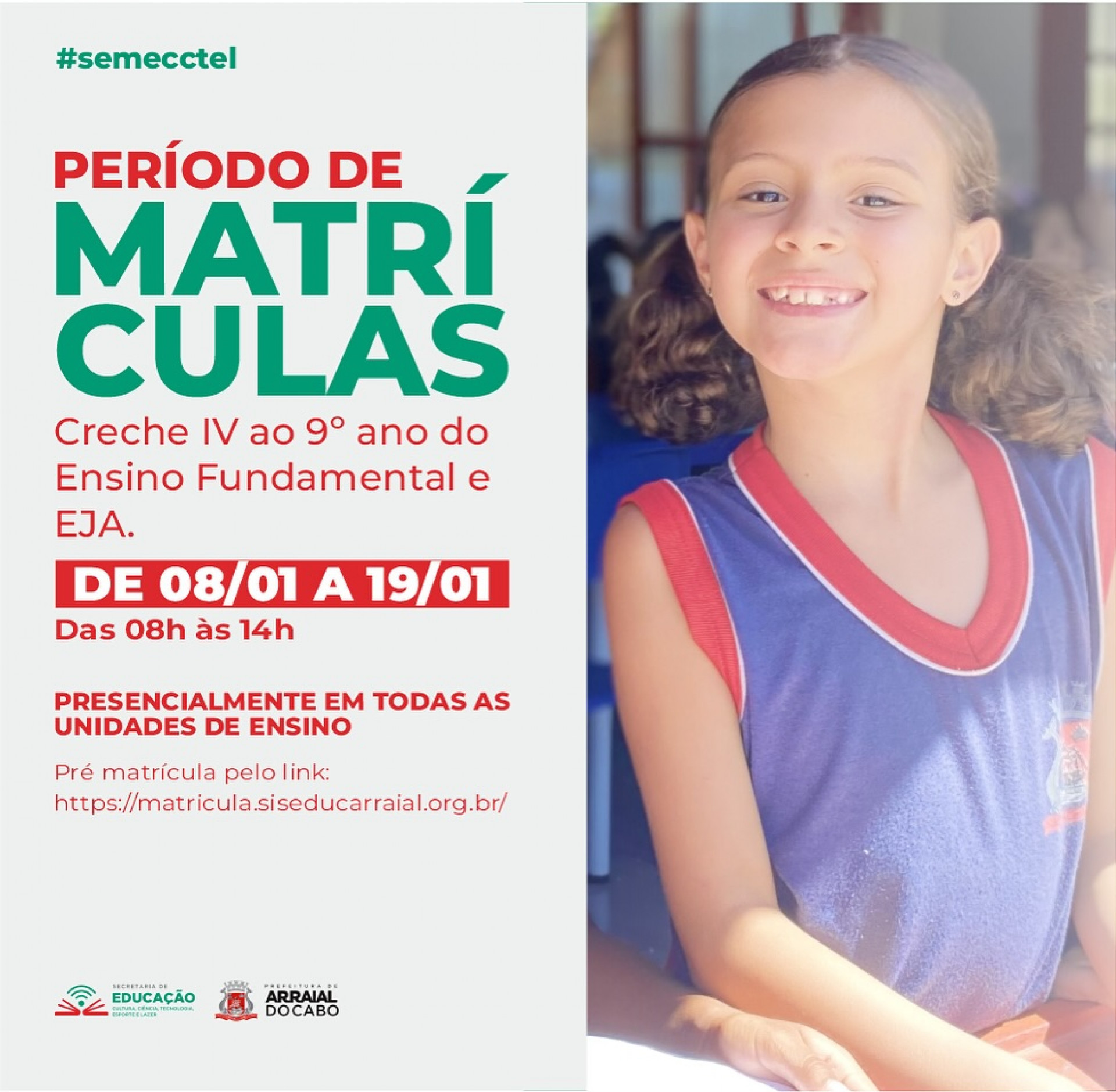 Banner de Pré-matrículas  - Divulgação/ ASCOM