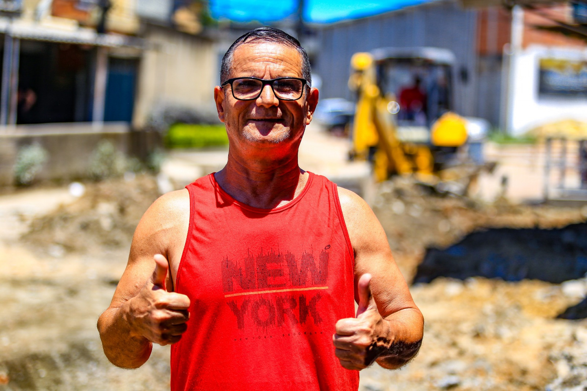 O comerciante e morador do Parque S&atilde;o Jos&eacute;, Wilson Pereira agradeceu pelas benfeitorias no bairro - Rafael Barreto/PMBR