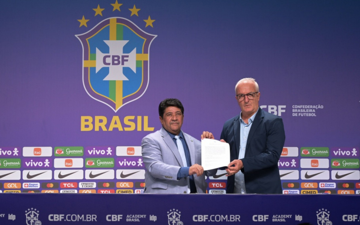 Ednaldo Rodrigues, presidente da CBF, e Dorival Júnior, novo técnico da Seleção - Divulgação/CBF