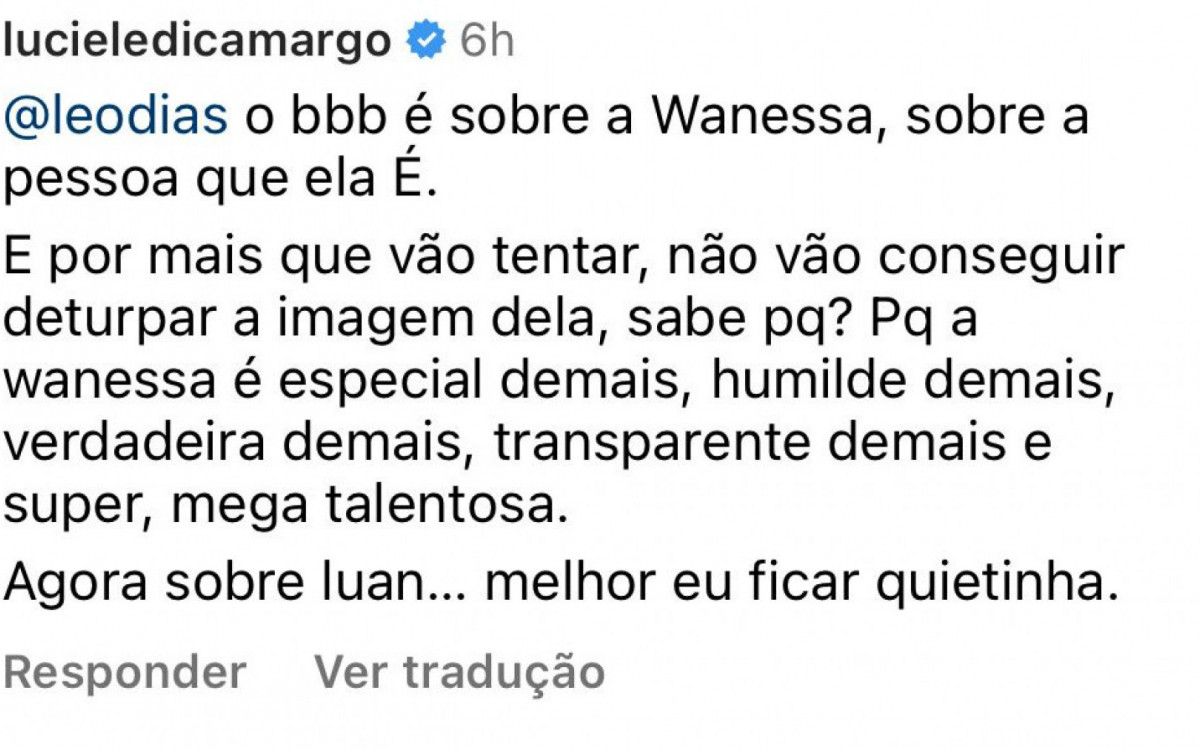 Print de Luciele Di Camargo