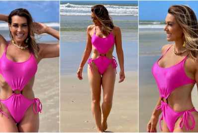 Musa fitness dos anos 90, Solange Frazão curte praia aos 61 e revela segredo da beleza