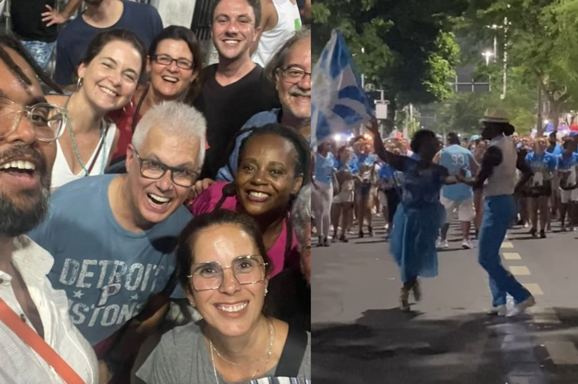Claudia Abreu assiste ao ensaio de rua da Vila Isabel - Reprodução do Instagram