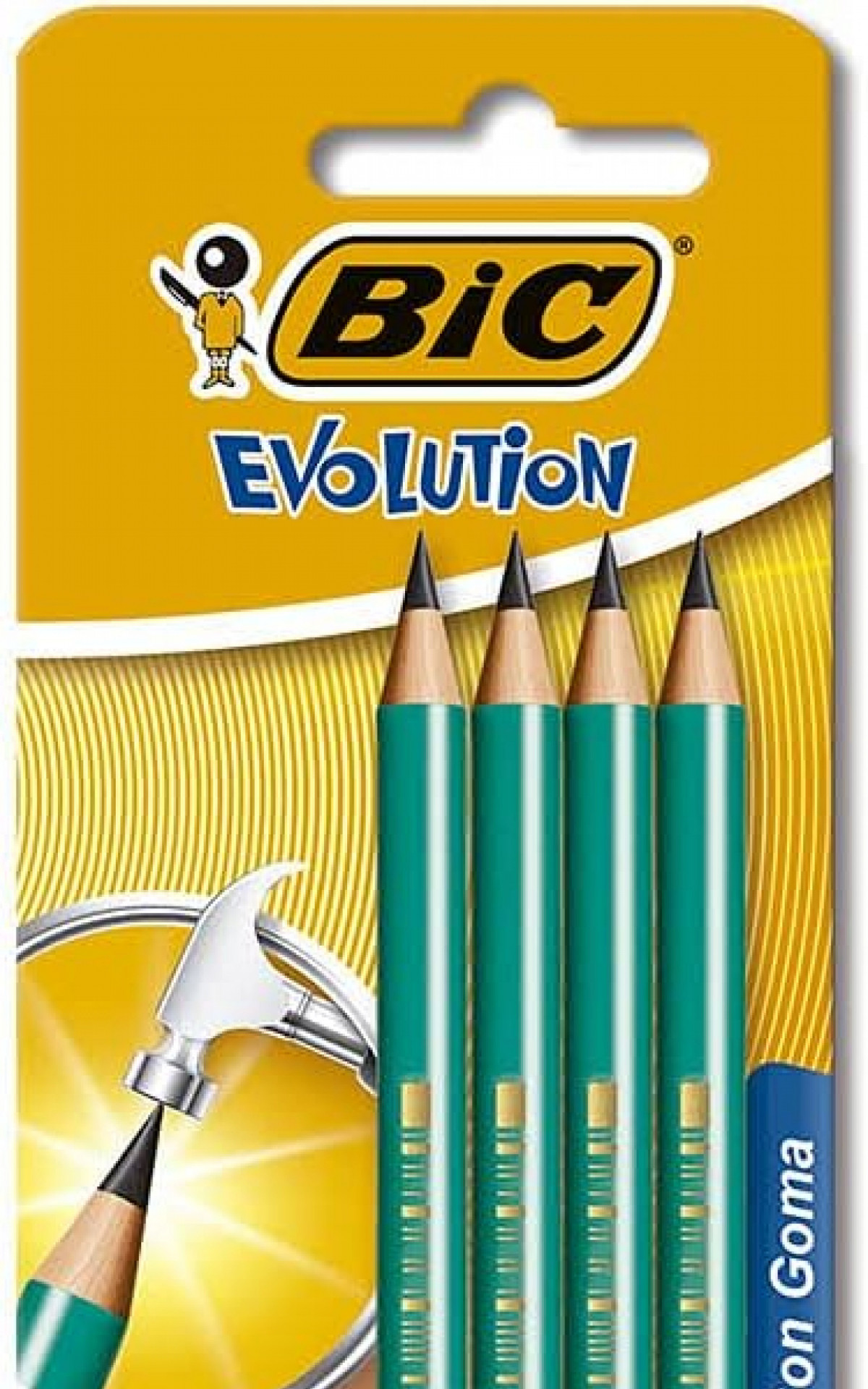Lápis Preto BIC Evolution, Corpo Verde, Redondo com Borracha (R$ 6,90)