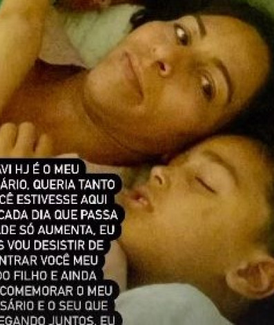 Marize postou uma foto ao lados dos filhos lamentando o desaparecimento - Rede Social