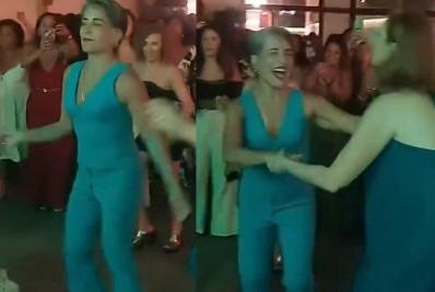 Gloria Pires se esbalda em confraternização do elenco de 'Terra e Paixão' 