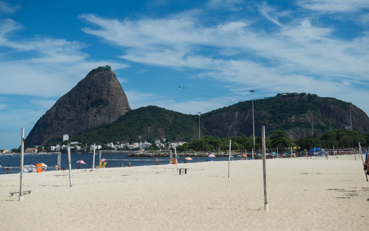 Praia do Flamengo, na Zona Sul do Rio, na tarde desta segunda-feira (15) - Armando Paiva / Agência O Dia