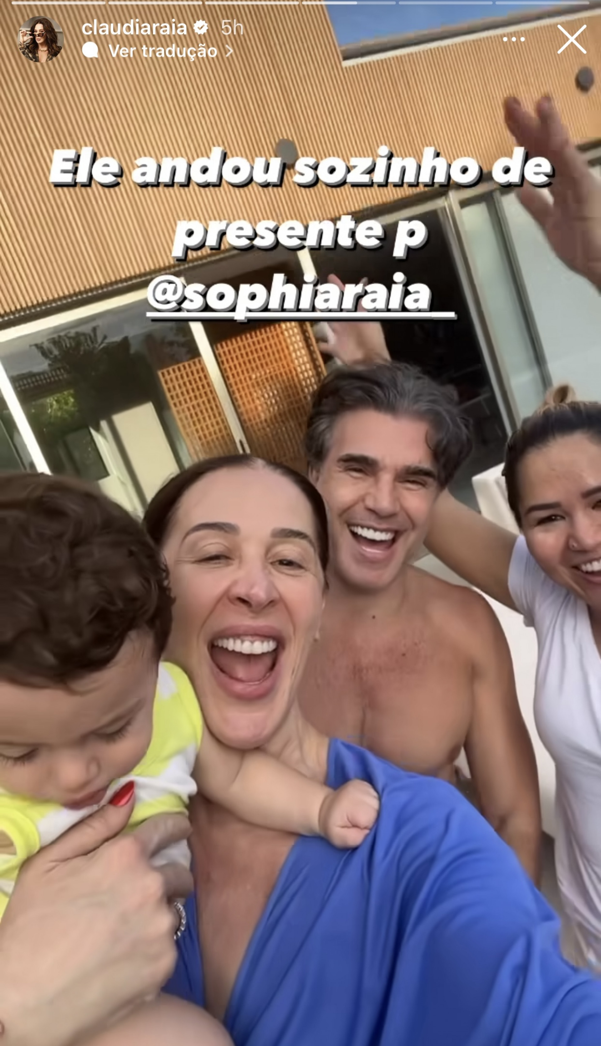 Claudia Raia comemora primeiros passos do filho Lucca, de 11 meses - Reprodução