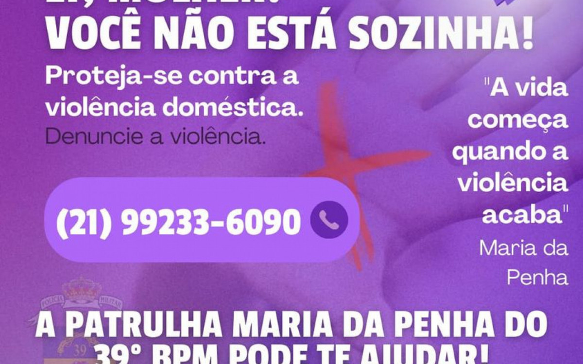 Novo contato Patrulha Maria da Penha 39º BPM - Belford Rpxp