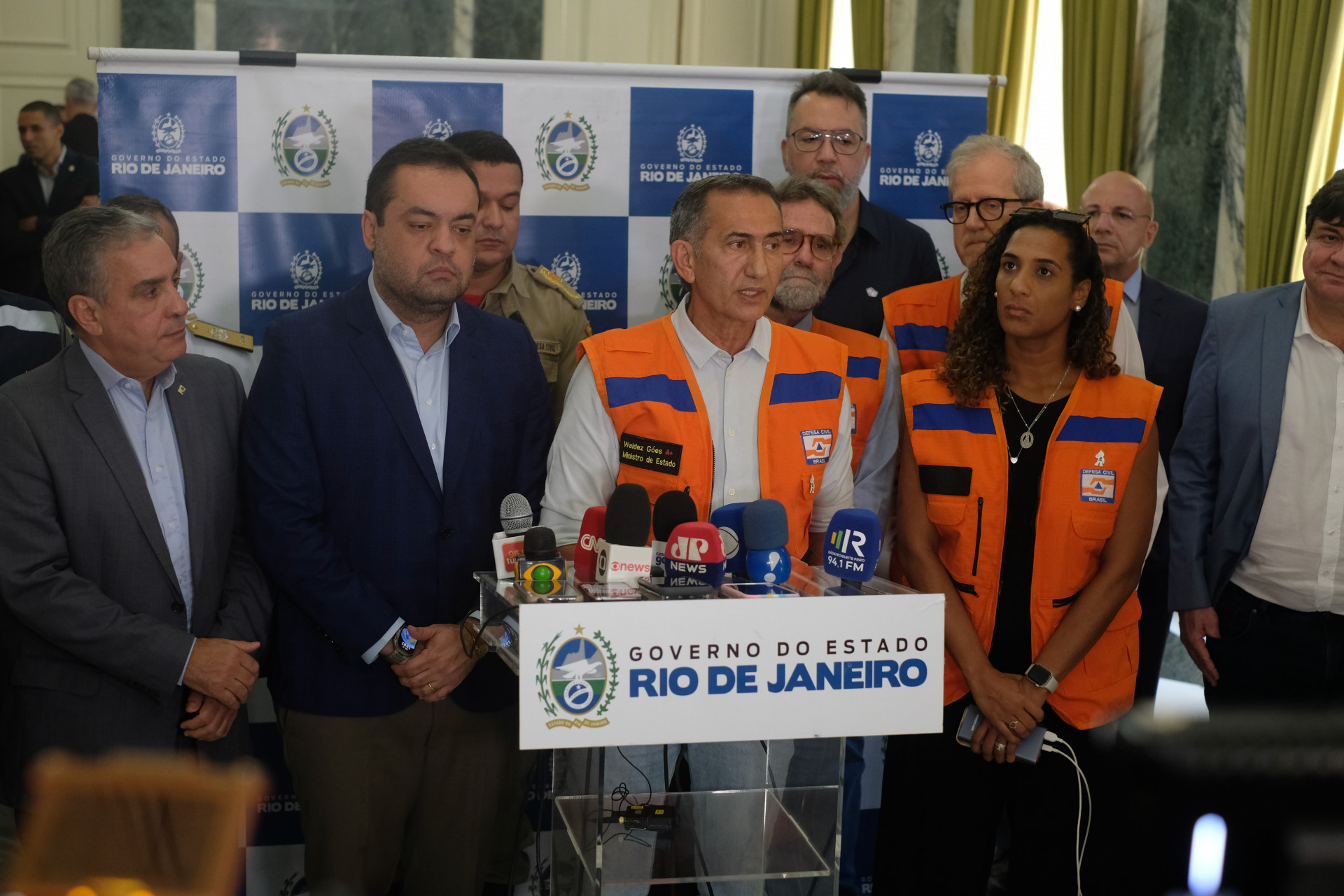 Waldez G&oacute;es, Ministro da Integra&ccedil;&atilde;o e do Desenvolvimento Regional, se reuniu com o governador Cl&aacute;udio Castro e com prefeitos nesta ter&ccedil;a-feira (16) - Pedro Ivo / Ag&ecirc;ncia O Dia                                                                                                                                                                                                                                                  