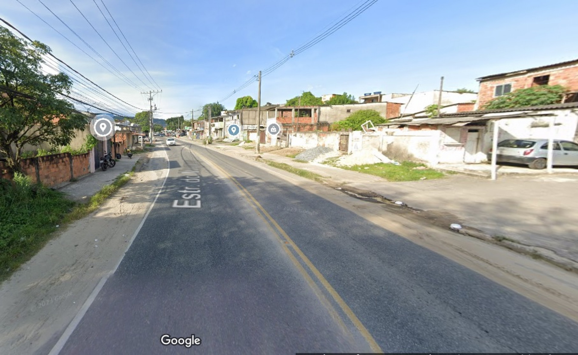 Criança foi encontrada dentro de carro na Estrada do Magarça, em Guaratiba, na Zona Oeste do Rio - Reprodução/Google Maps