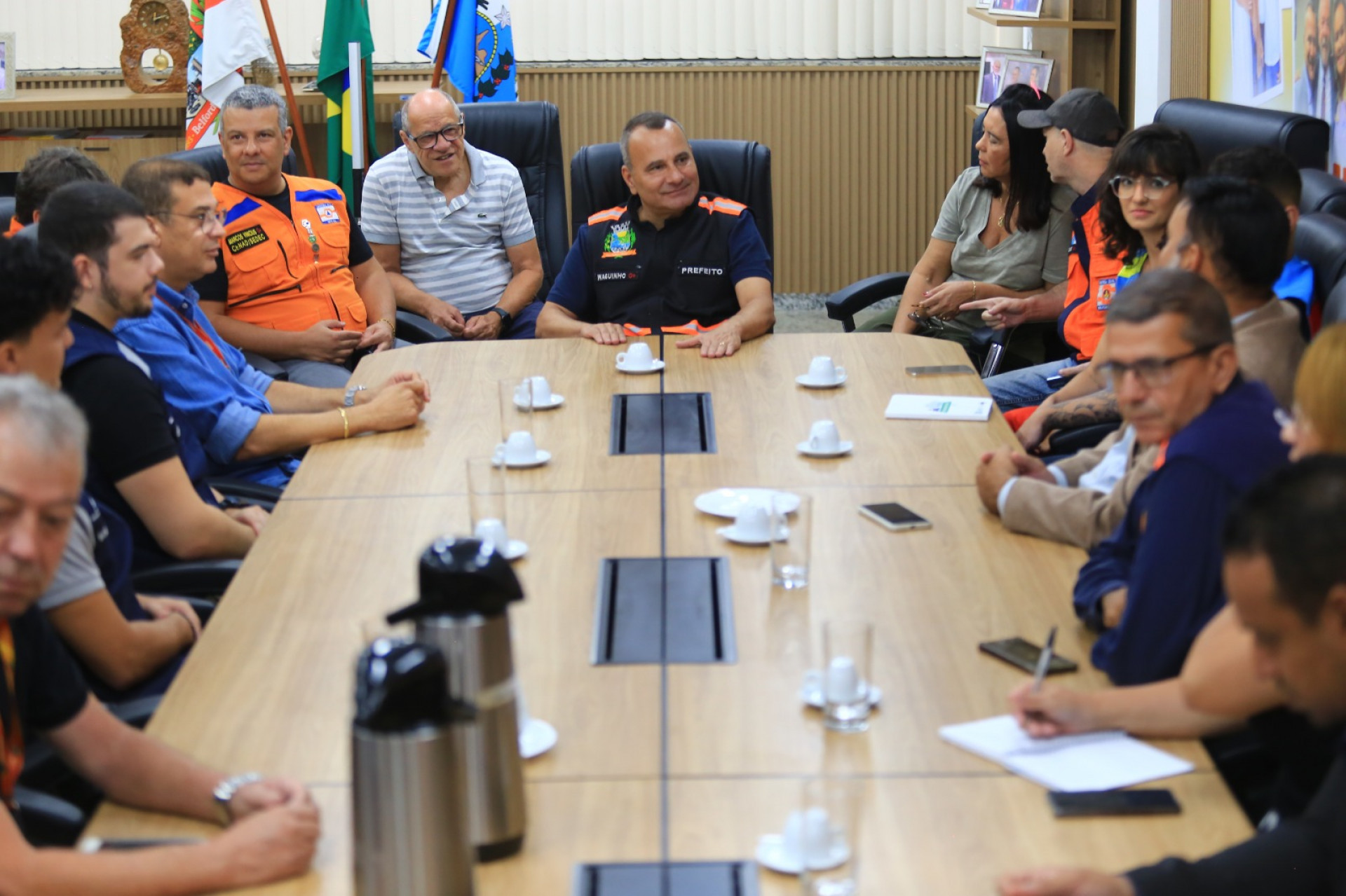 O prefeito Waguinho exp&ocirc;s os problemas que o munic&iacute;pio est&aacute; passando na Sa&uacute;de por causa das enchentes - Rafael Barreto/PMBR