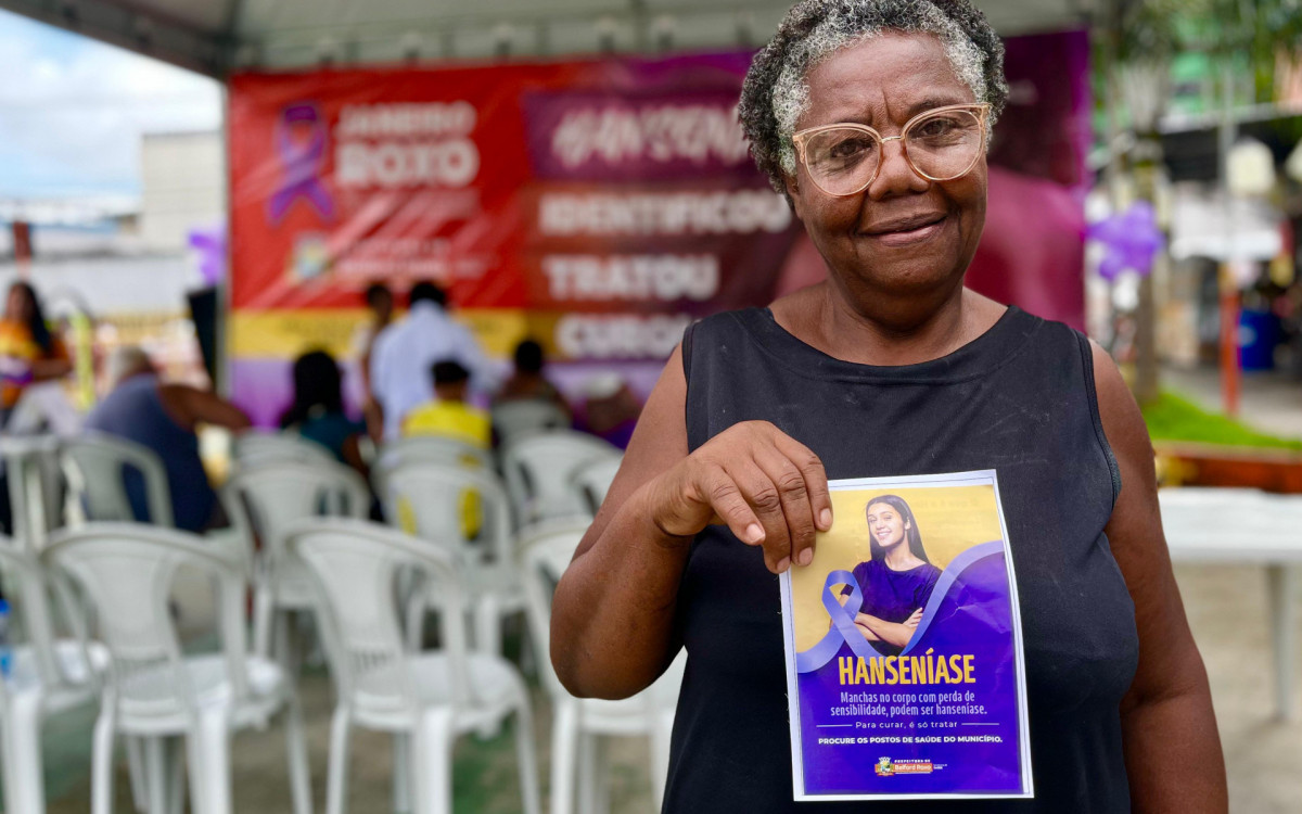 A aposentada e moradora do bairro Bom Pastor, Maria de Assunção, 64 anos, visitou a tenda para fazer avaliação de uma mancha na pele