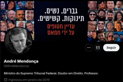 Em visita à Israel, André Mendonça publica mensagem contra Hamas