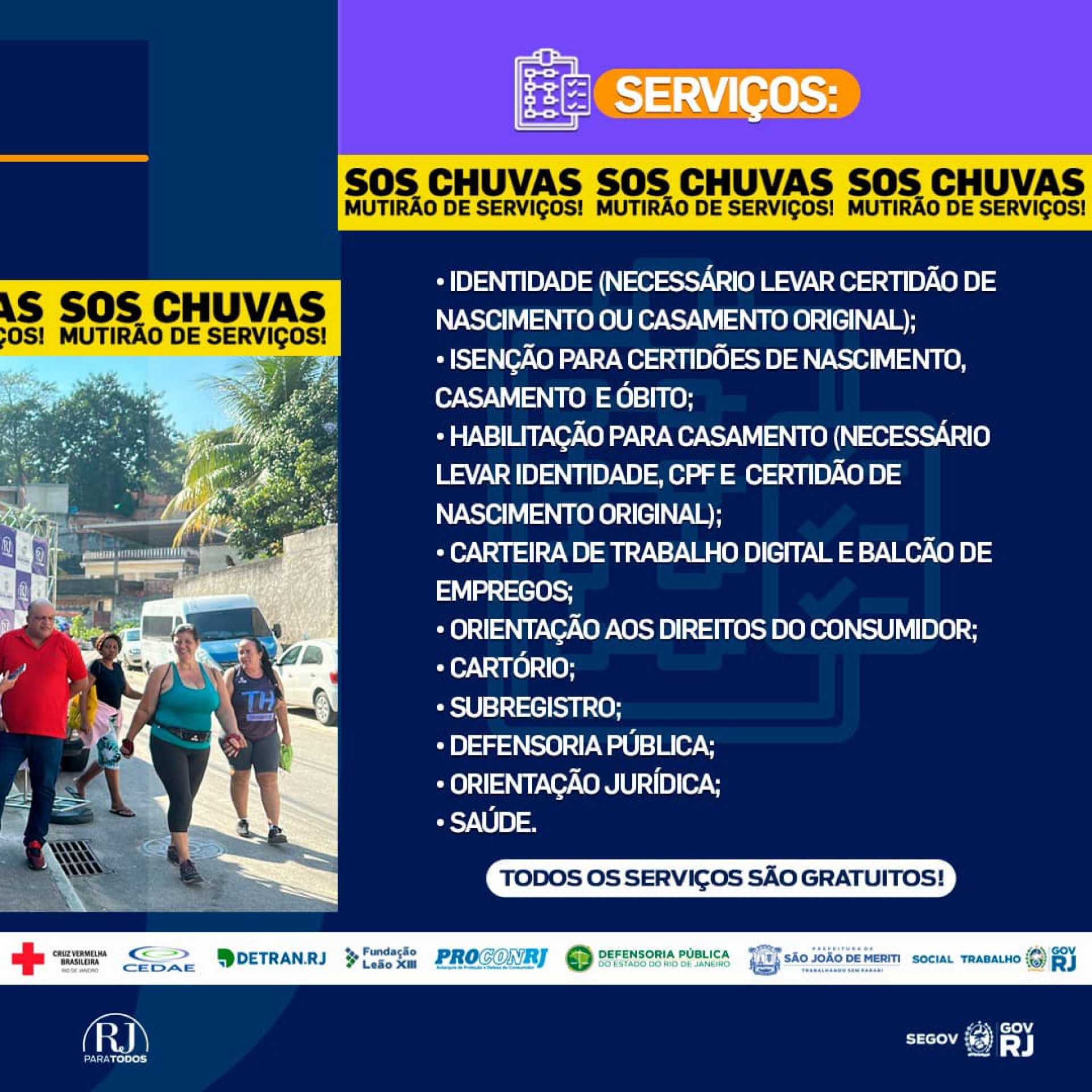 Serviços do Programa Rj Para Todos no Colégio Estadual Murilo Braga - Centro de São João - Reprodução/ PMSJM