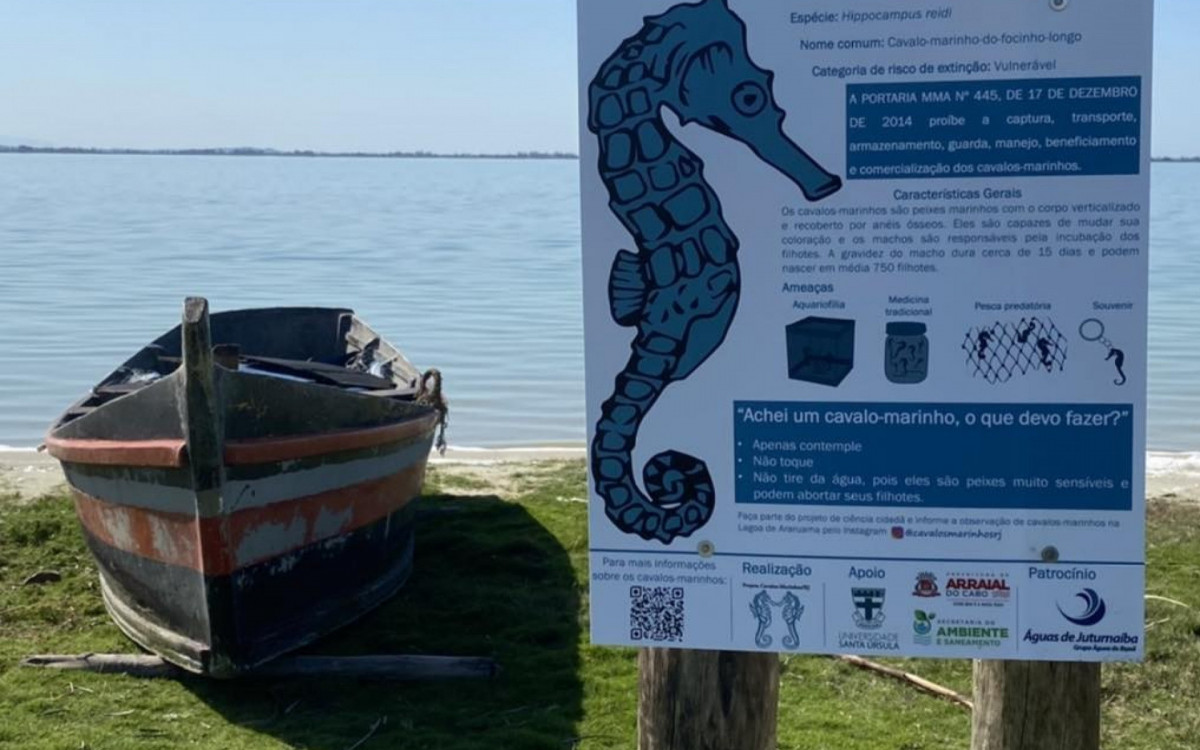 Placa em praia de São Pedro da Aldeia