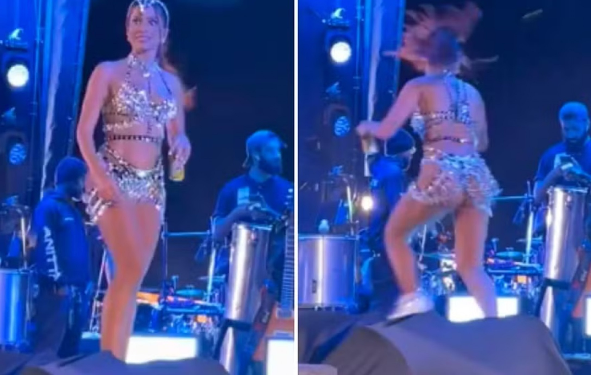 Anitta sai correndo após fã invadir palco de seu show em SP - Reprodução
