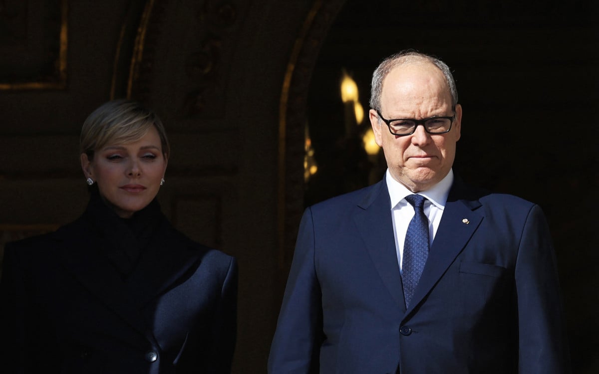Albert e Charlene, os atuais principe e princesa soberanos de M&ocirc;naco  - Valery Hache / AFP