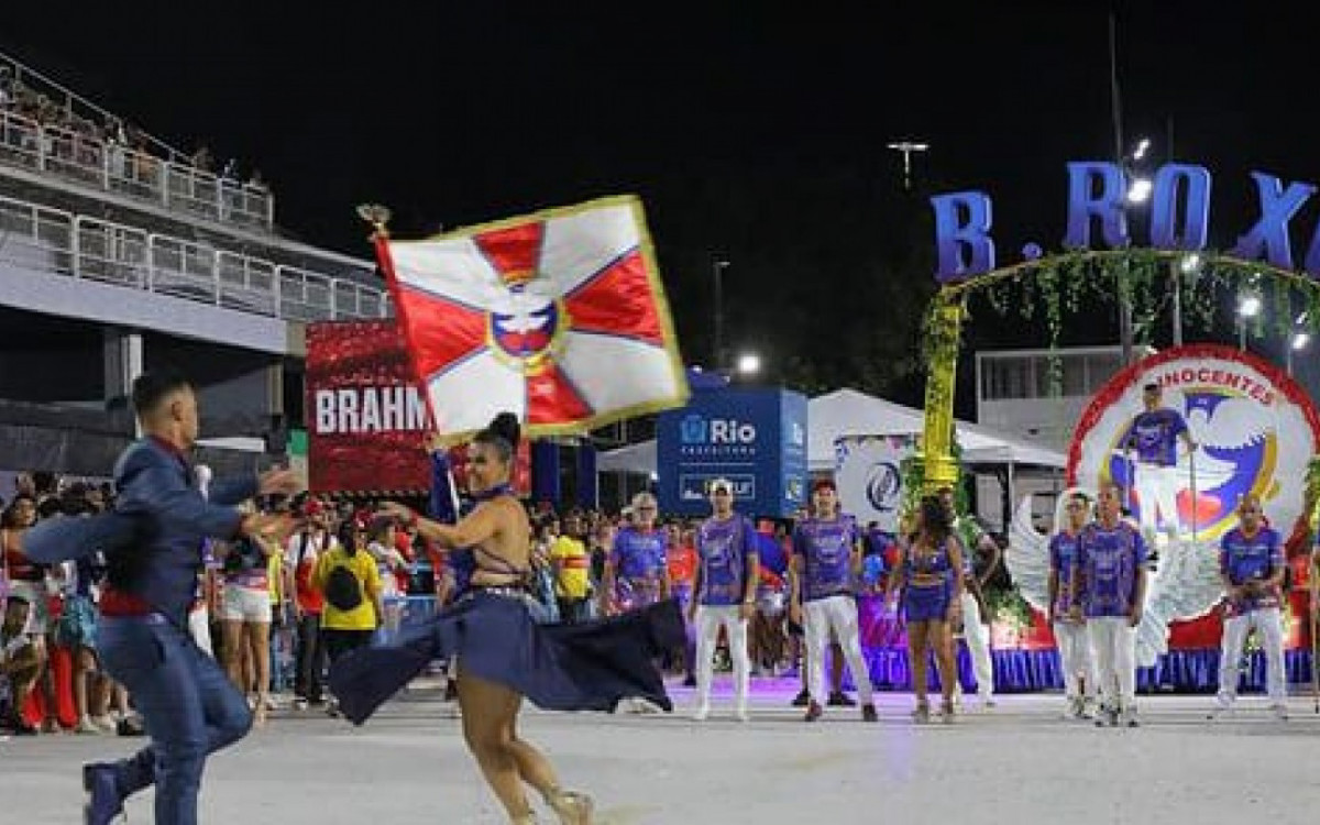 A Inocentes de Belford Roxo realizou ensaio técnico na Sapucaí no último final de semana