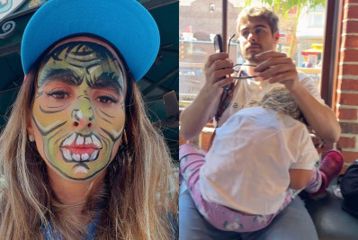 Filha de Tata Werneck, Clara Maria, chora após se assustar com mãe maquiada de 'Hulk'