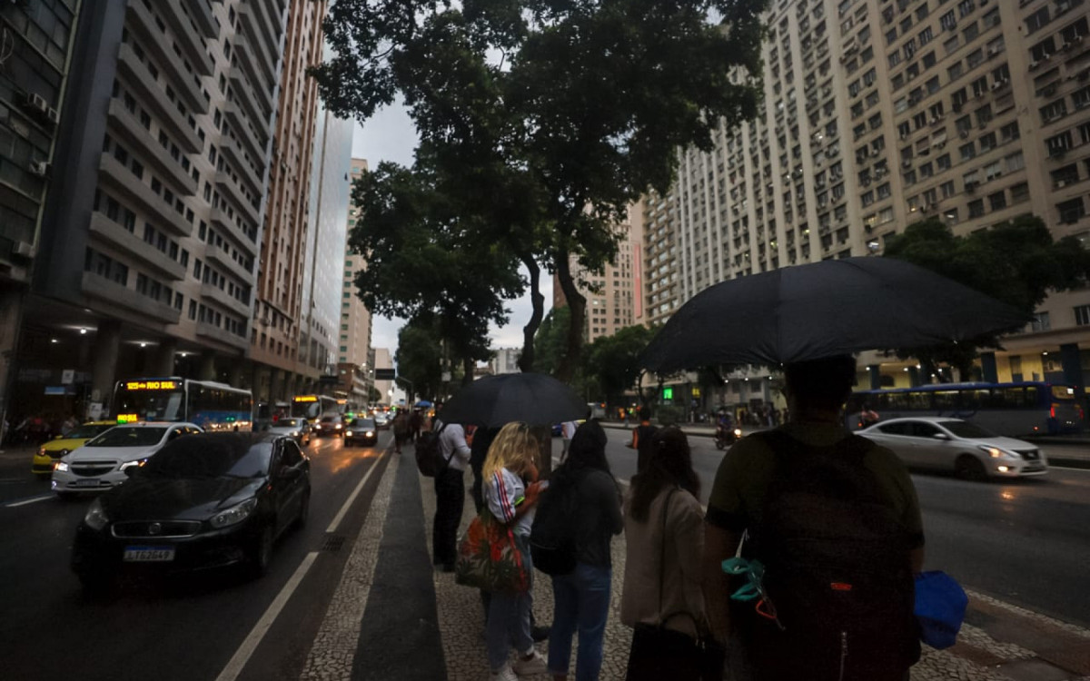 Chuva na Avenida Presidente Vargas, no Centro do Rio Janeiro
