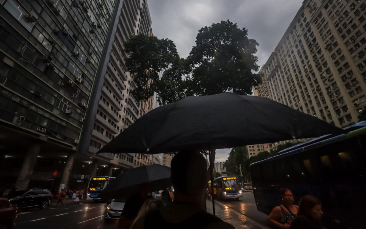 Chuva na Avenida Presidente Vargas, no Centro do Rio Janeiro