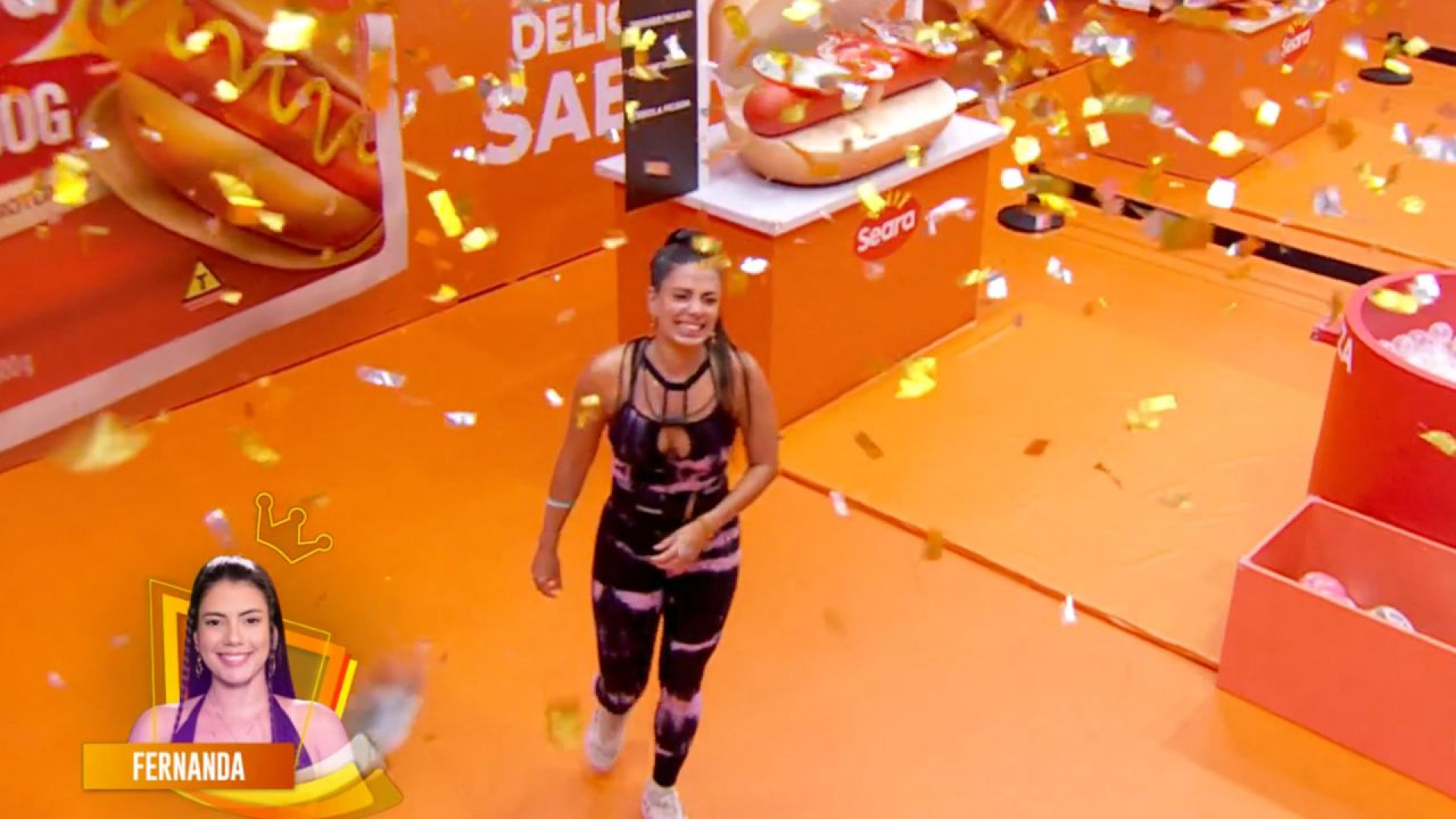 Fernanda vence a prova do líder - Reprodução de vídeo / TV Globo