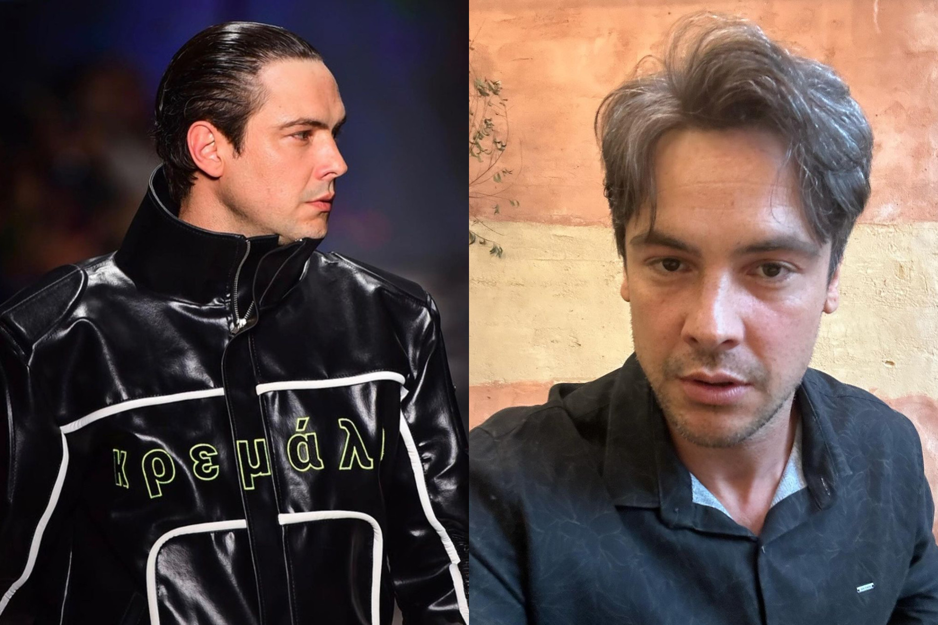 Antes e depois da mudança de visual do ator Sergio Guizé  - Reprodução / Instagram 