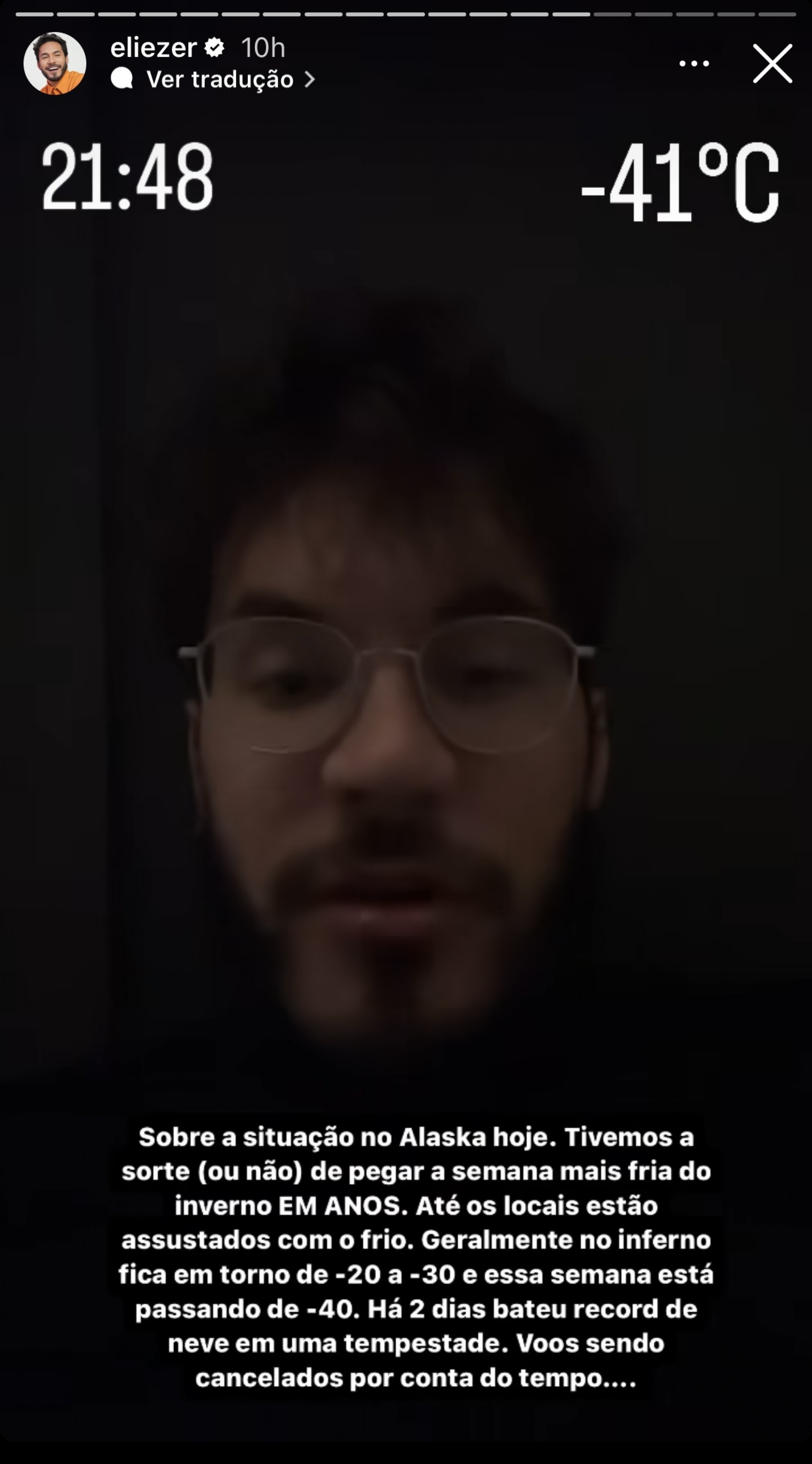 Eliezer viaja para o Alasca - Reprodução