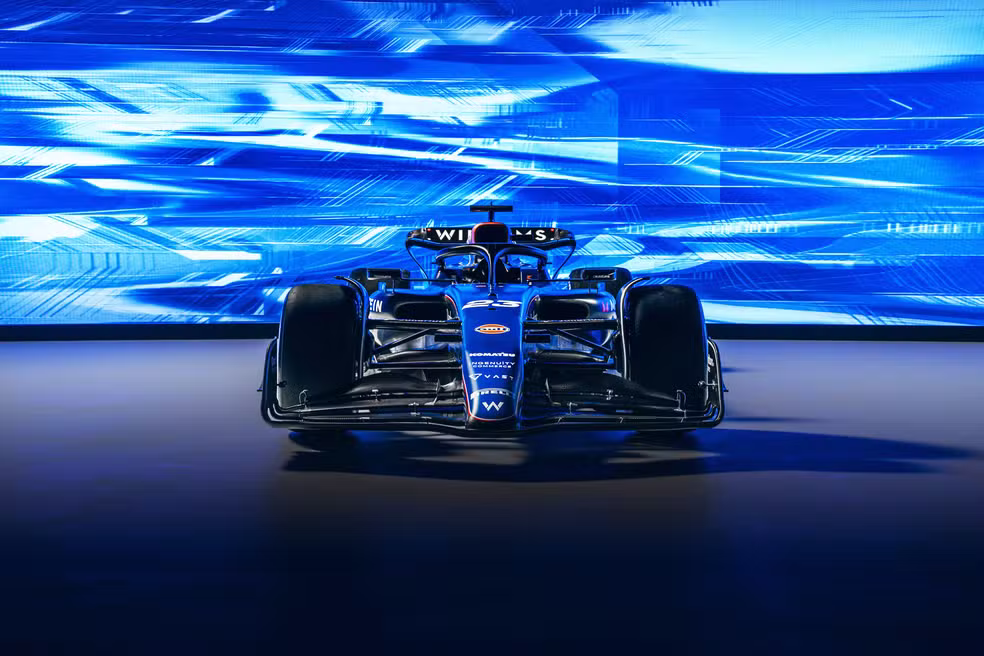 A pintura do modelo FW46 da Williams para a temporada 2024 de Fórmula 1 é parecida com a de 2023