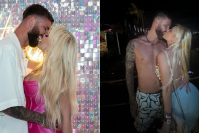 Karoline Lima surge aos beijos com Léo Pereira: ‘Te assumi para o Brasil'