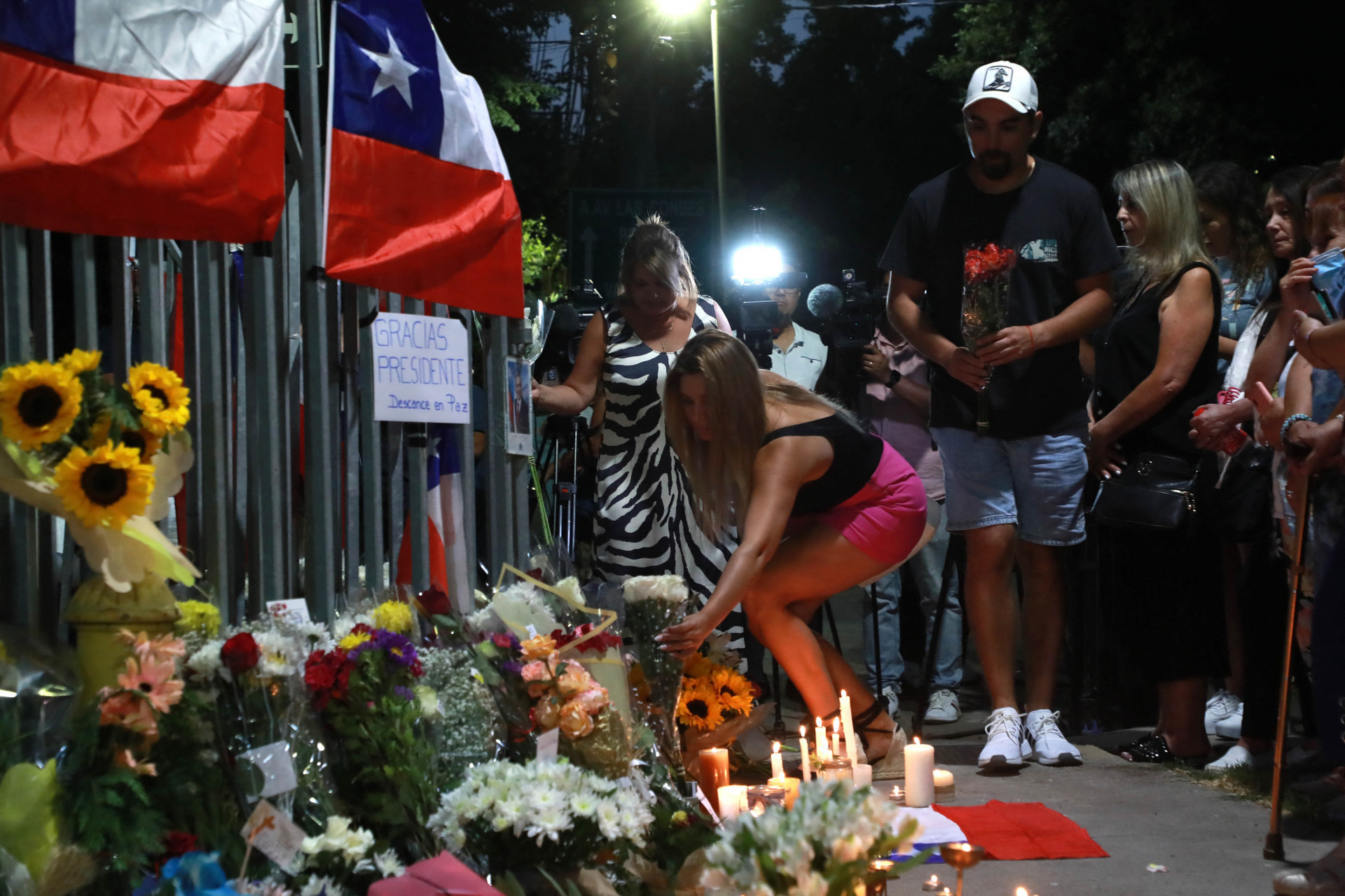 Homenagem ao ex-presidente Sebasti&aacute;n Pi&ntilde;era no Chile - Raul Bravo / AFP