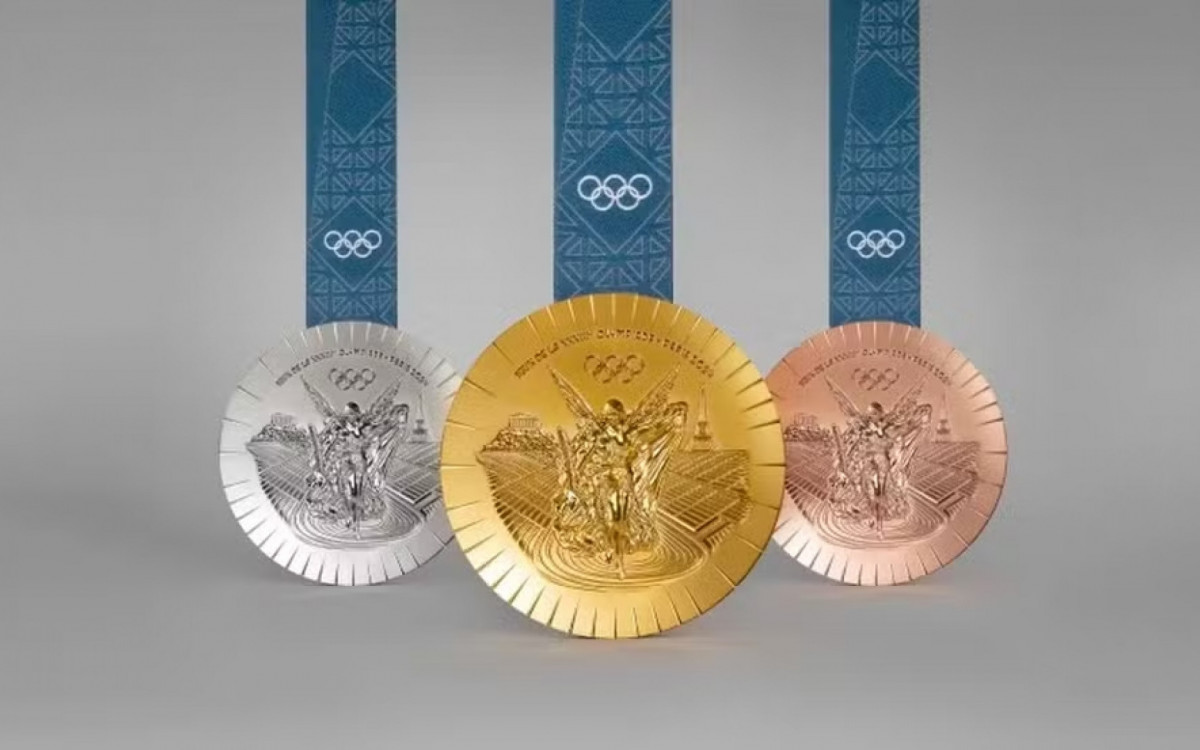 Parte traseira das medalhas olímpicas