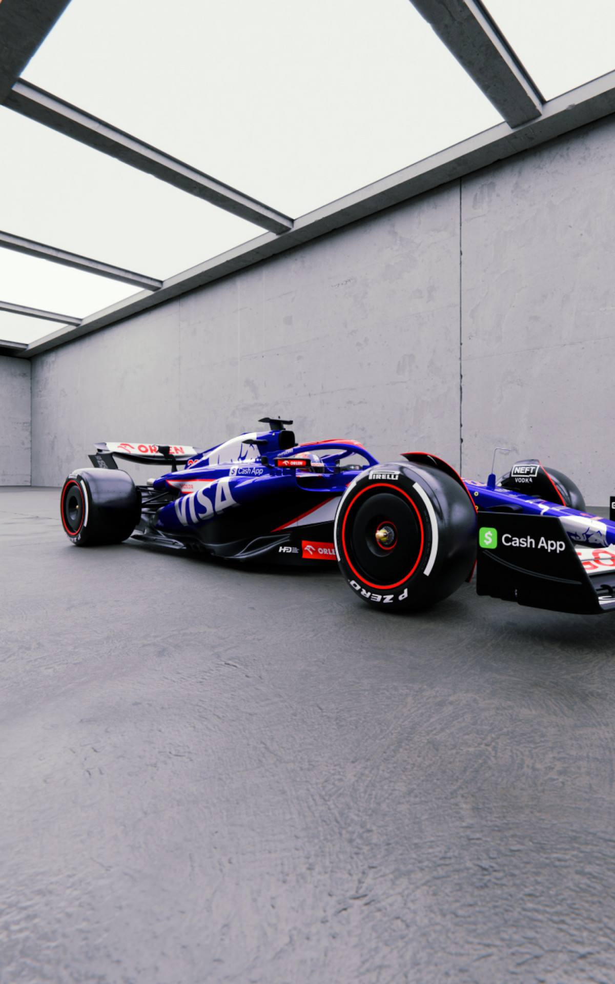 O primeiro carro da  Visa Cash App RB é o modelo VCARB01