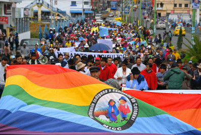 Cerca de 500 indígenas e camponeses protestam no Equador contra violência do narcotráfico