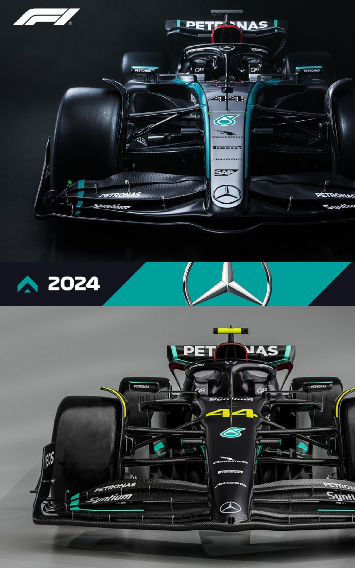 Comparação entre os carros da Mercedes para a temporada 2024 de Fórmula 1 e o de 2023