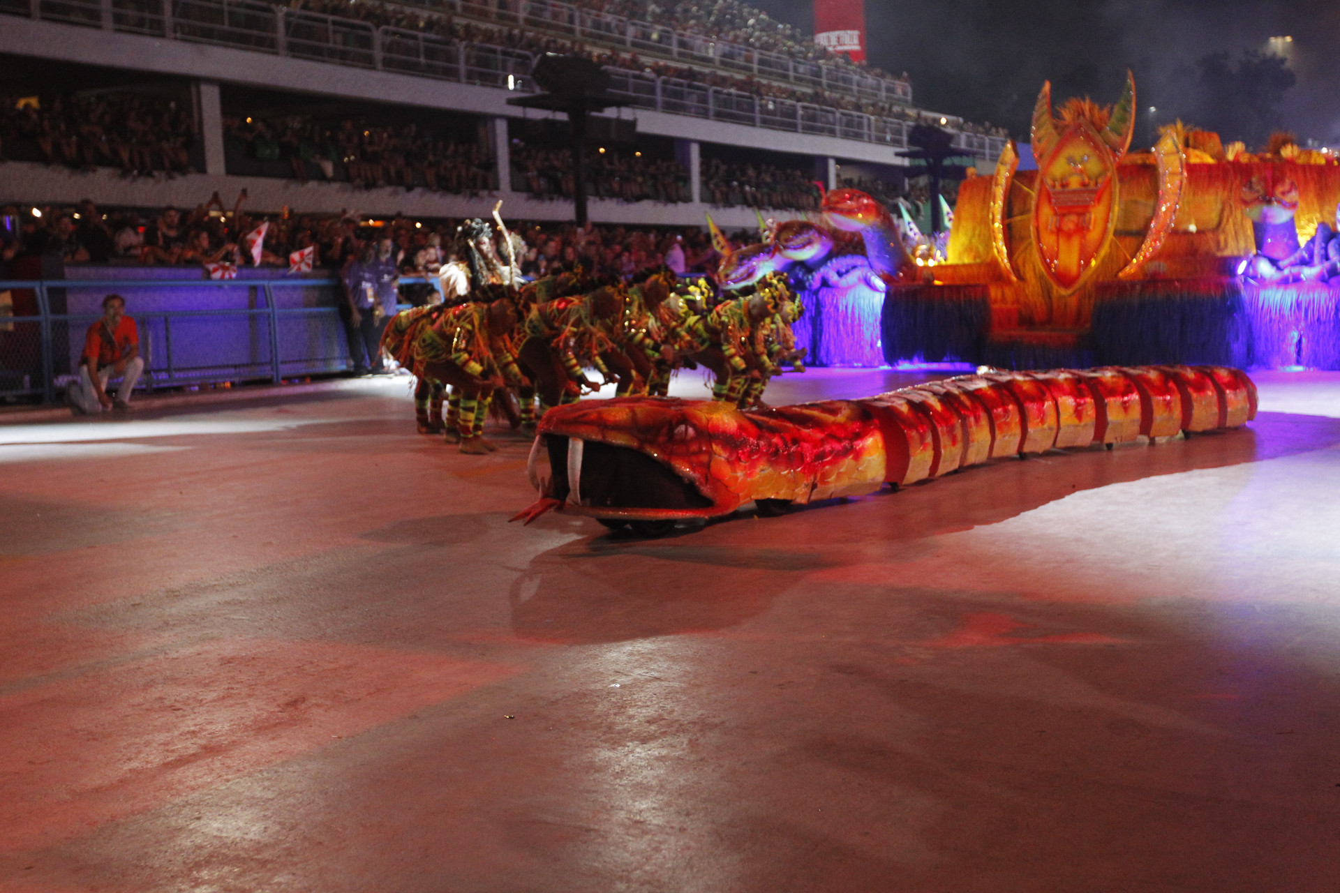 Serpente da Viradouro agitou Marqu&ecirc;s de Sapuca&iacute; na madrugada de ter&ccedil;a-feira (13) - Reginaldo Pimenta / Agencia O Dia