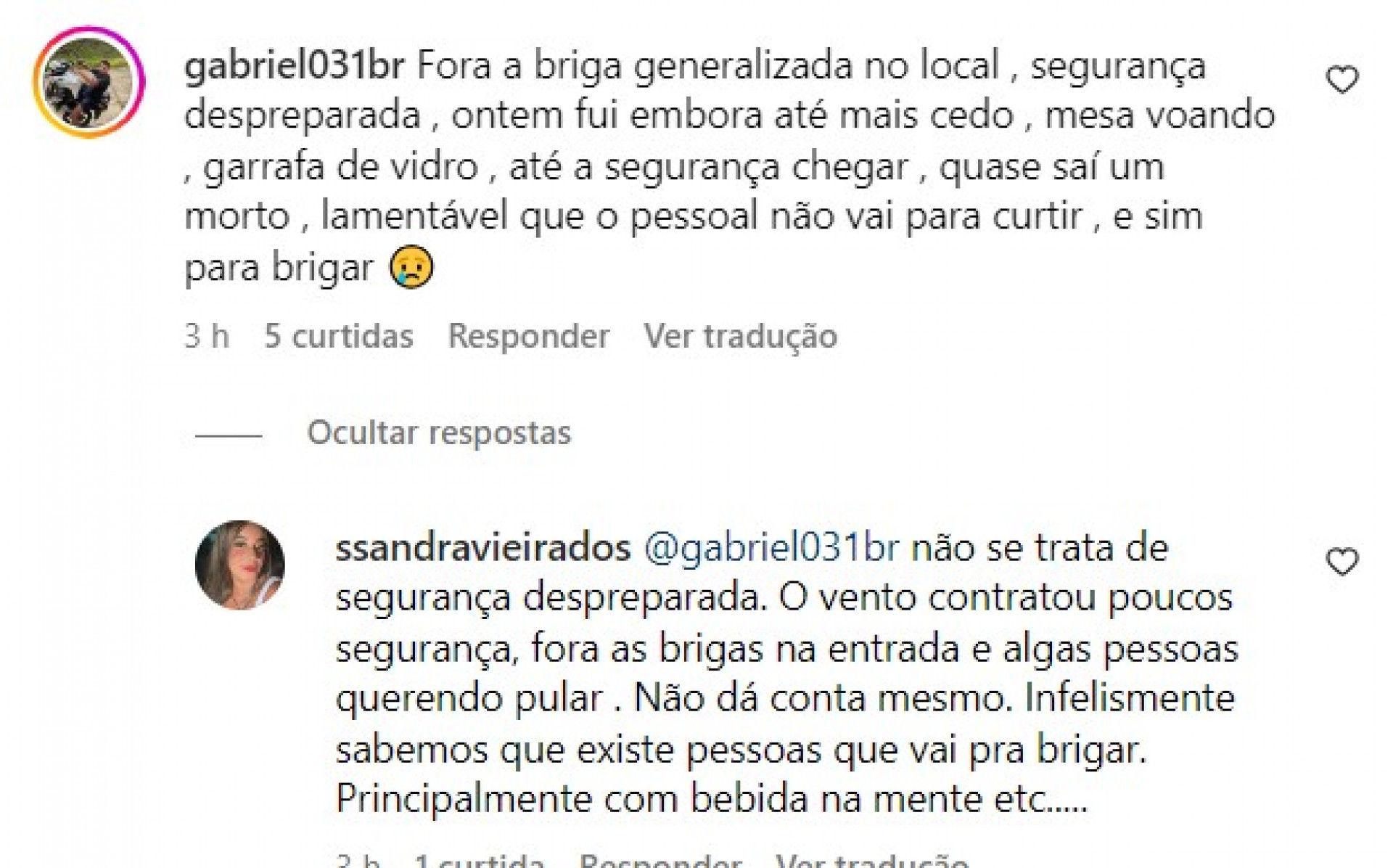 Comentários  - Rede social 