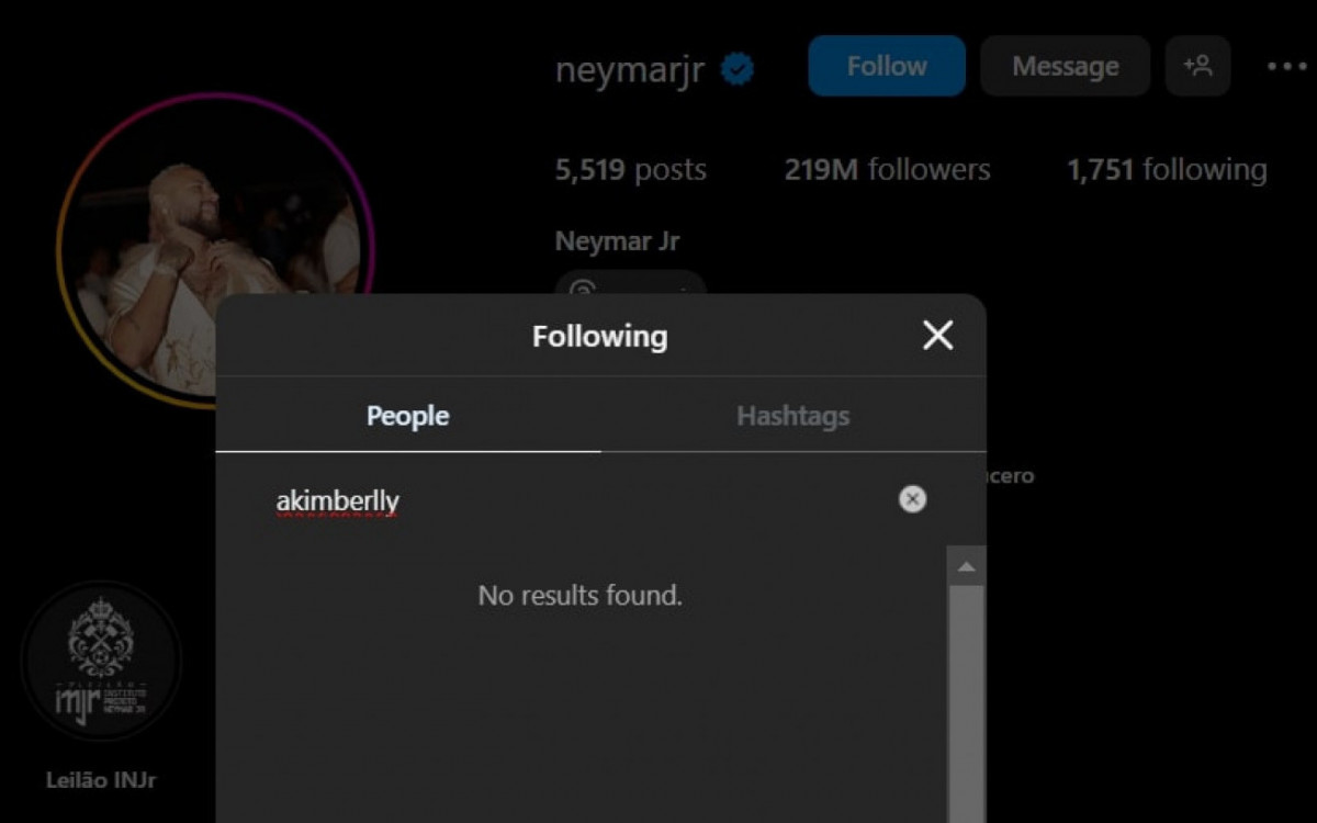 Neymar deixou de seguir no instagram suposta mãe do terceiro filho do jogador