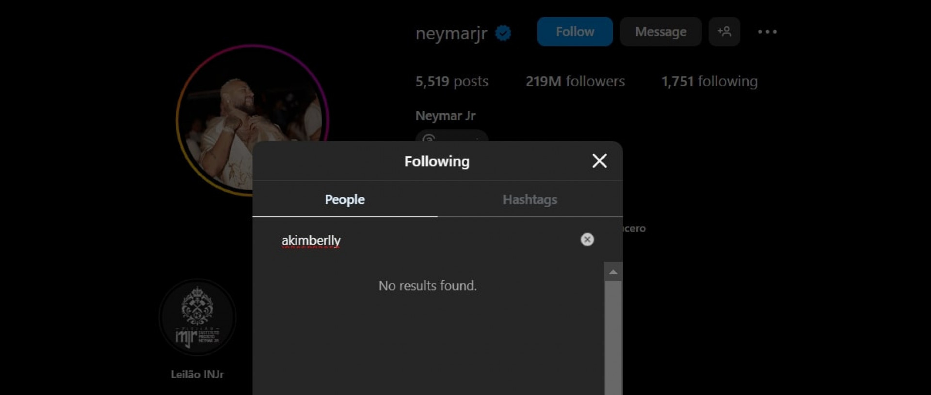 Neymar deixou de seguir no instagram suposta m&atilde;e do terceiro filho do jogador - Divulga&ccedil;&atilde;o