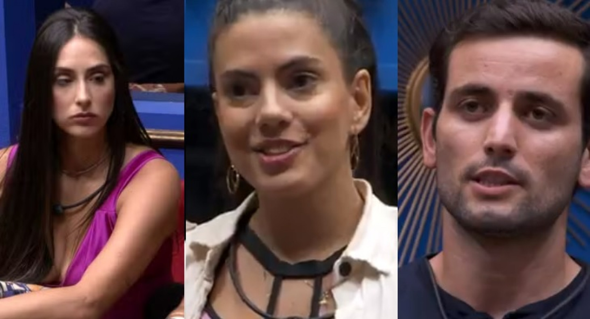 Deniziane, Fernanda e Matteus formam o nono paredão do 'BBB 24' - Reprodução de vídeo / TV Globo