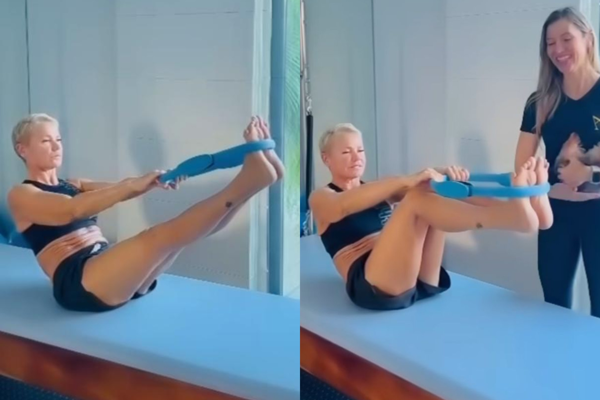 Xuxa se exercita antes de embarcar em navio - Reprodução / Instagram 