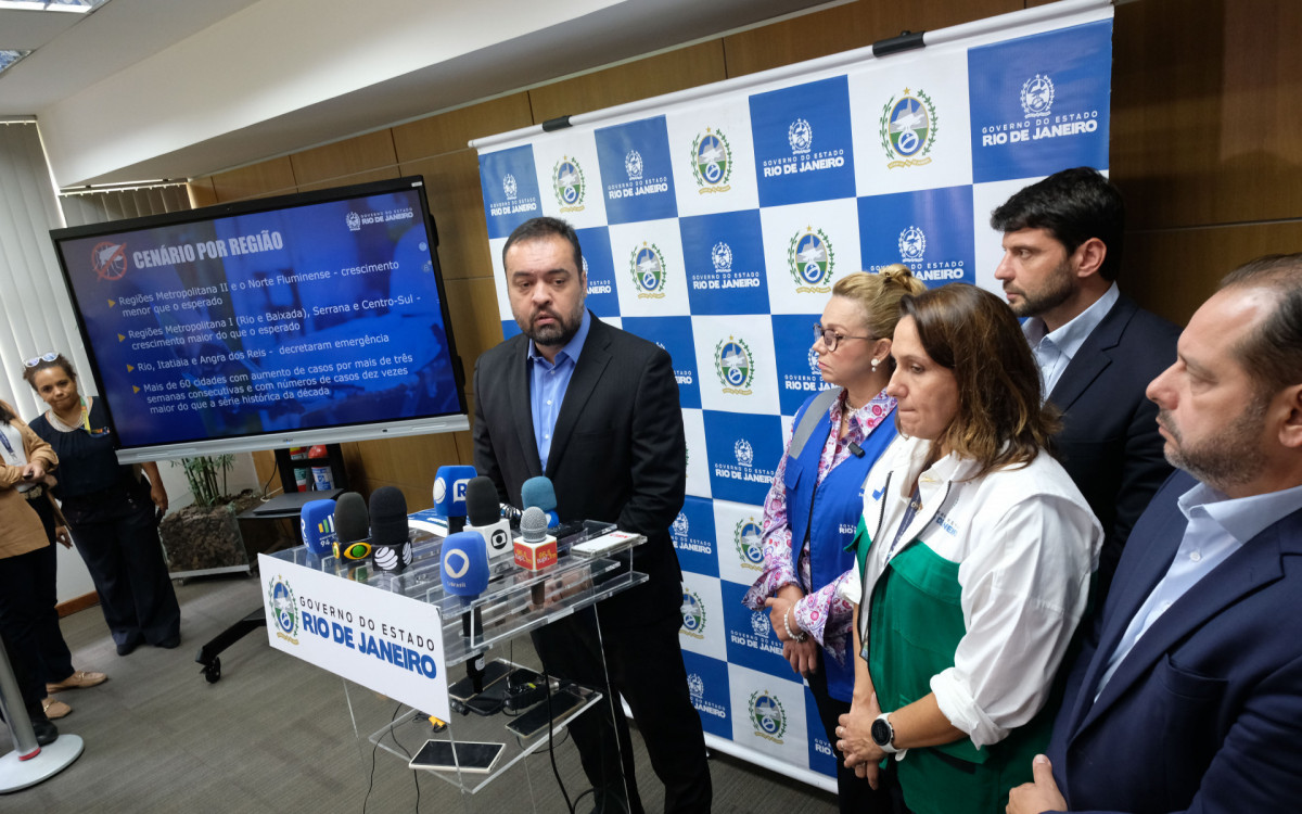 Apresentação de combate à dengue pelo Governo do Estado do Rio, nesta quarta-feira (21).