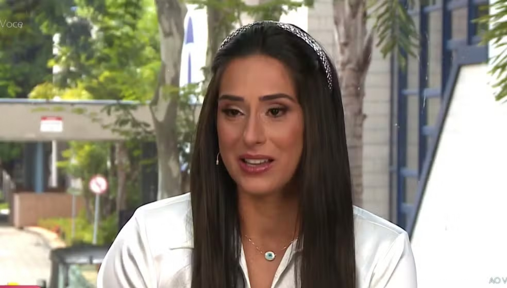 Deniziane chora ao falar sobre Matteus no 'Mais Você' desta quarta-feira - Reprodução / TV Globo