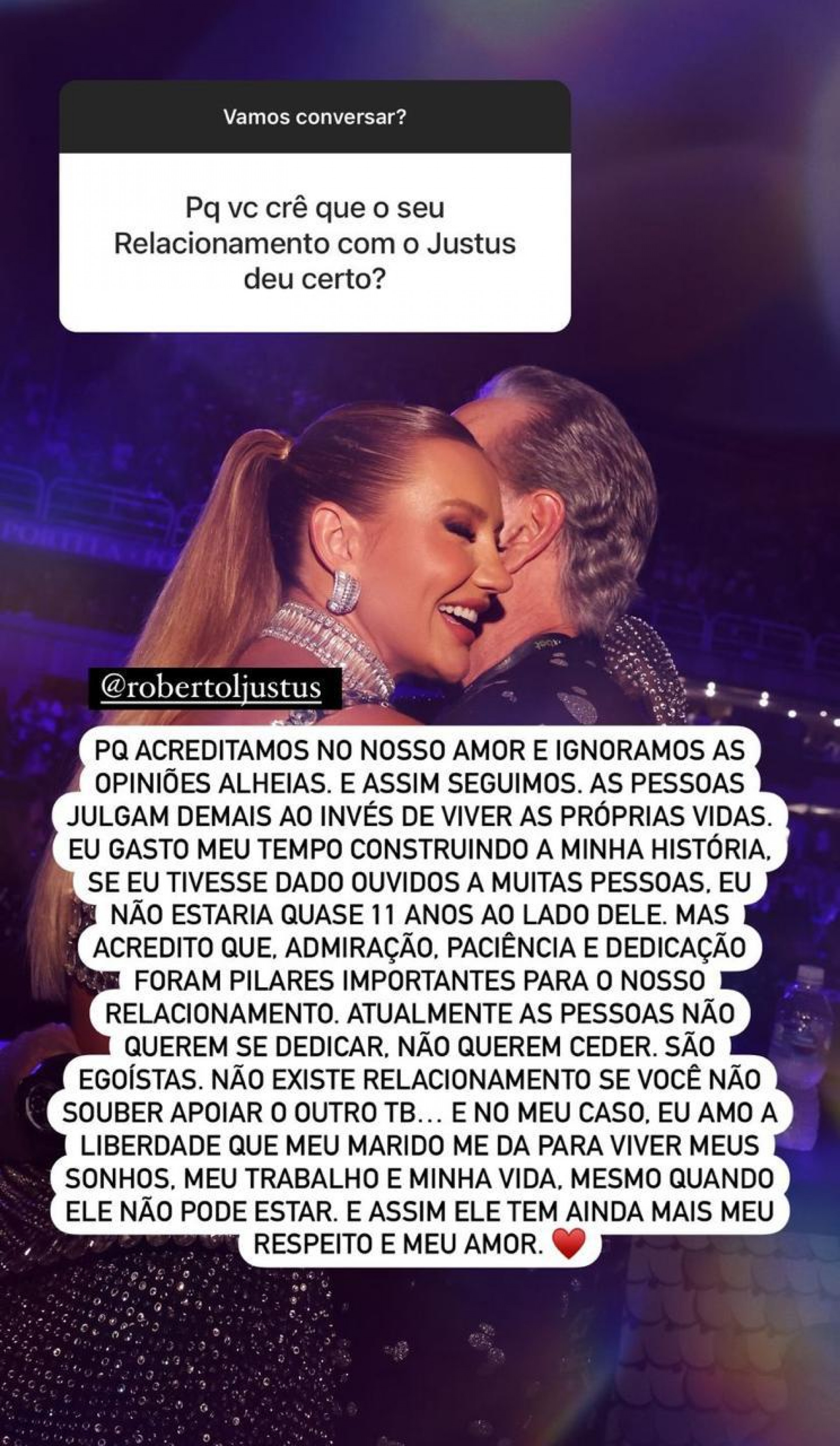 Ana Paula Siebert e Roberto Justus estão casados há quase 11 anos - Reprodução/Instagram