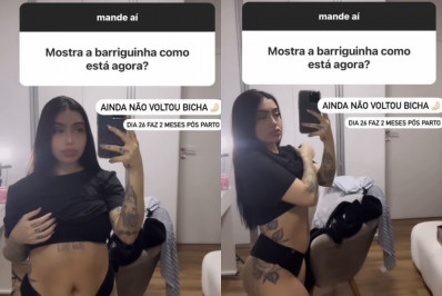 MC Mirella mostra barriga quase dois meses após dar à luz e revela se faria lipo